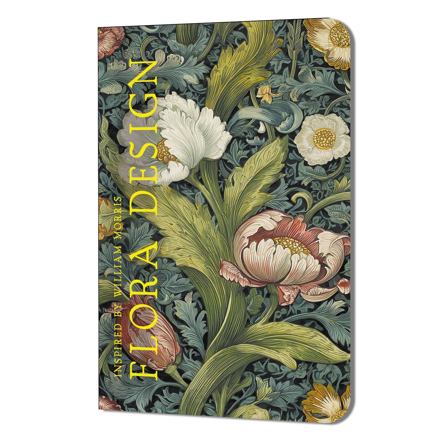 Блокнот FLORA DESIGN. Inspired by William Morris (белые и розовые цветы)