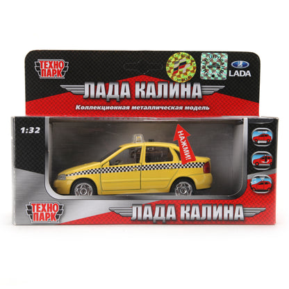 Machine en métal LADA calina ТАКСИ 12 см, свет+звук, откр. дв., инерц., в кор. Parc technologique en cor.2*24шт