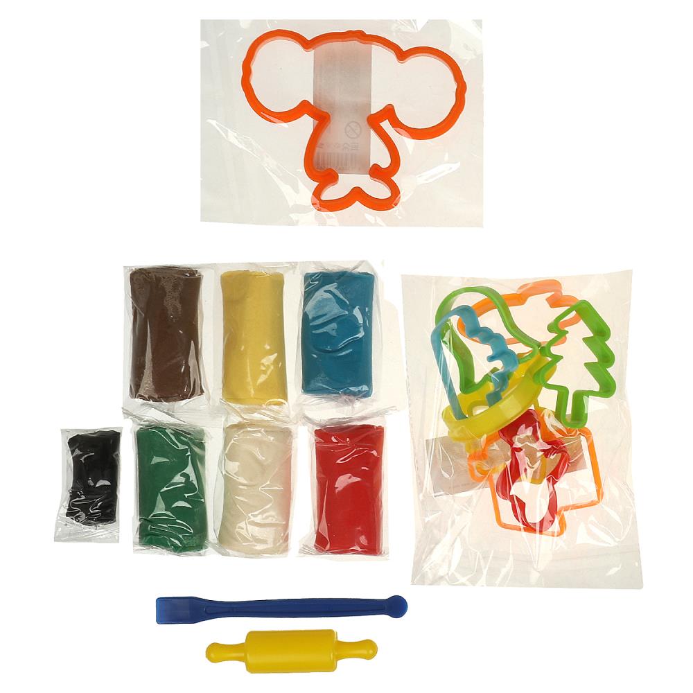 Набор с тестом для лепки и формочек Чебурашка играем вместе с чебурашкой МУЛЬТИ АРТ в кор.8шт