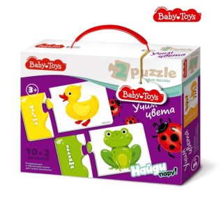 Пазлы парные "Учим цвета" 20 эл Baby Toys (макси)