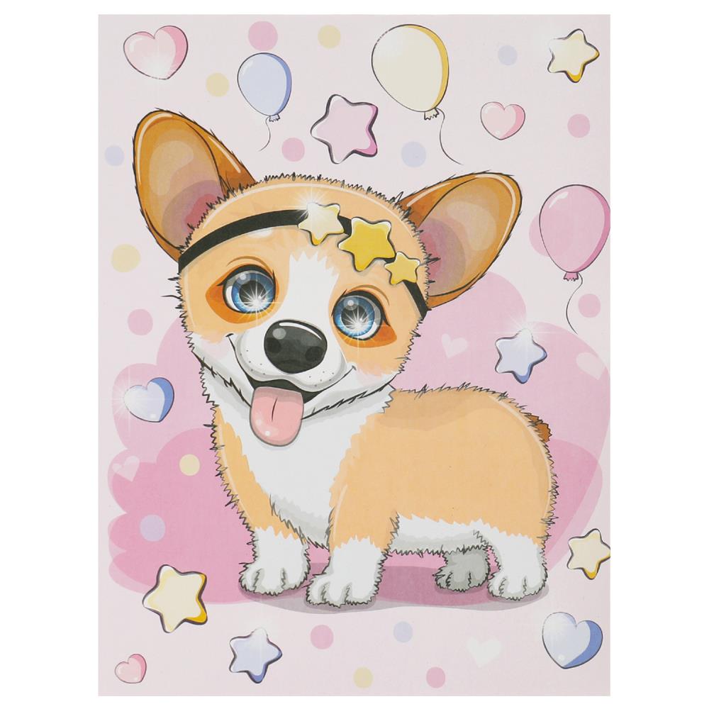 Аппликация песком 17*23 см корги МУЛЬТИ АРТ в кор.100шт