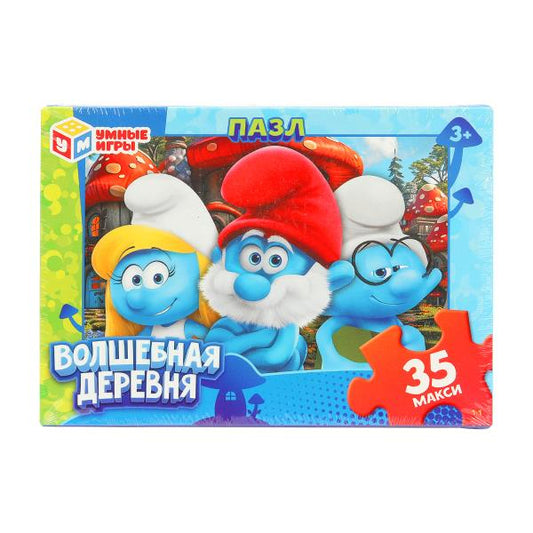 Волшебная деревня. Пазлы в коробке 35 деталей МАКСИ. 180х127х35 мм. Умные игры. в кор.24шт