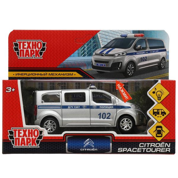 Машина металл свет-звук CITROEN SPACE TOURER ПОЛИЦИЯ 12 см, двер, инер, кор. Технопарк в кор.2*36шт