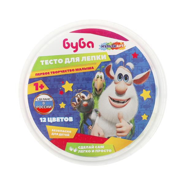 Тесто для лепки в ведре Буба в ведре 12 цветов МУЛЬТИ АРТ в кор.12шт