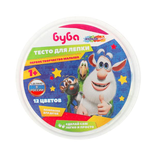 Тесто для лепки в ведре Буба в ведре 12 цветов МУЛЬТИ АРТ в кор.12шт