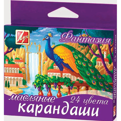 Луч. Восковые мелки на масляной основе круглые "Фантазия" 24 цв. арт.25С 1521-08 /36*