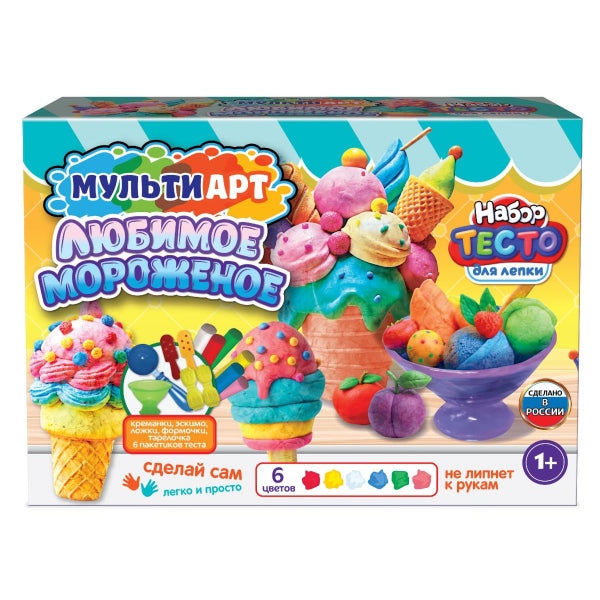 Набор для лепки любимое мороженое, 24 см MultiArt в кор.8шт