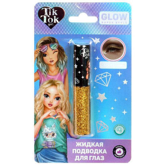 Косметика ДЛЯ ДЕВОЧЕК подводка для глаз золотая, с блестками, 7,5 мл TIK TOK GIRL в кор.48*12шт