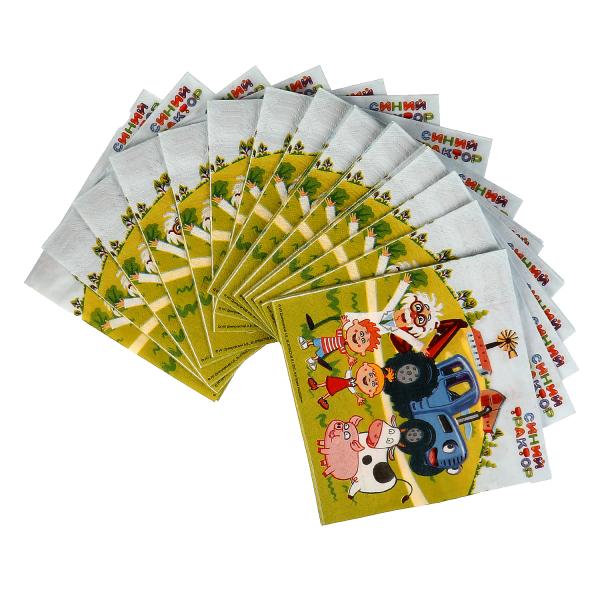Салфетки бумажные Синий ТРАКТОР 33*33 см, 20 листов в упаковке ИГРАЕМ ВМЕСТЕ в кор.30шт