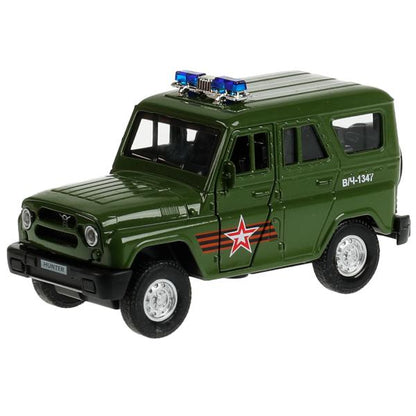HUNTER-12SLARR-GN338203 Машина металл свет-звук UAZ HUNTER АРМИЯ РОССИИ 12 см, двер, багаж, ин, кор.