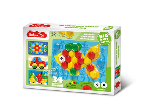 Мозаика для самых маленьких Baby Toys "Рыбка" d40/4 цв (34 эл) nev