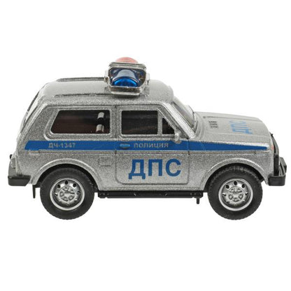 Машина металл LADA POLIZY 10 см, инерция, кор. Технопарк в кор.2*96шт
