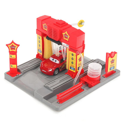 Игрушка пластик свет-звук АВТОМОЙКА с водой 21 см, тачки кор. - в кор.2*24шт