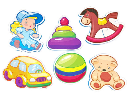 Puzzles «Игрушки», 6 figurines, jouets pour bébé (мягкие)