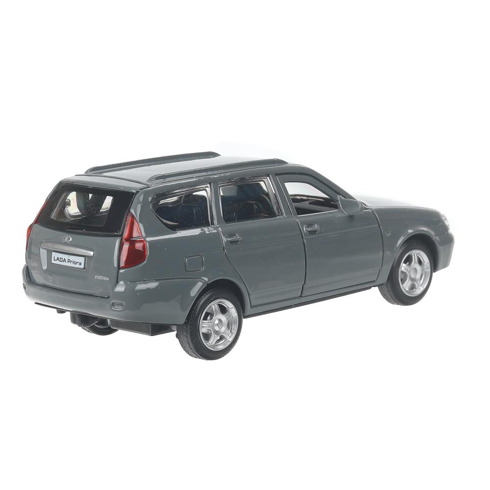 Машина металл LADA PRIORA длина 12 см, двери,багаж,инерц,темно-серый, в кор. Технопарк в кор.2*36шт