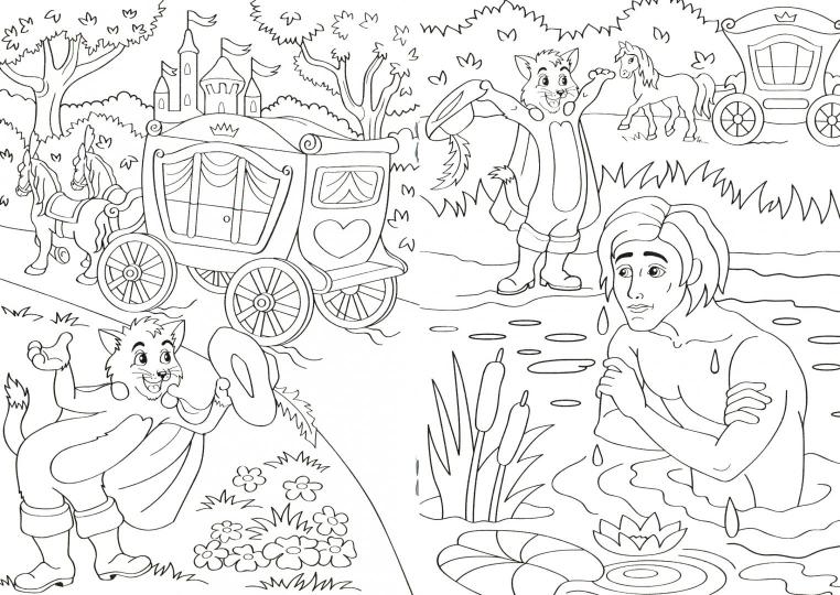 РАСКРАСКА А5 эконом. КОТ В САПОГАХ