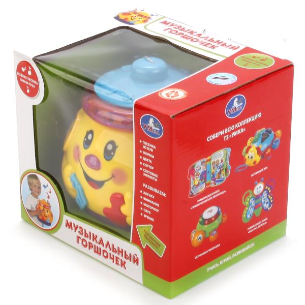 ИГРУШКА ОБУЧАЮЩАЯ "УМКА" "МУЗЫКАЛЬНЫЙ ГОРШОЧЕК" СВЕТ+ЗВУК 2056C В РУСС. КОР. 17*15*15СМ в кор.2*24шт