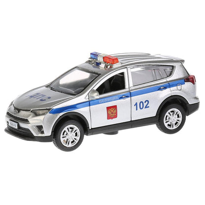 ТМ Технопарк.Машина металл"TOYOTA RAV4 ПОЛИЦИЯ",дл 12 см, св-зв, откр дв, багаж, инерц. в кор.2*36шт