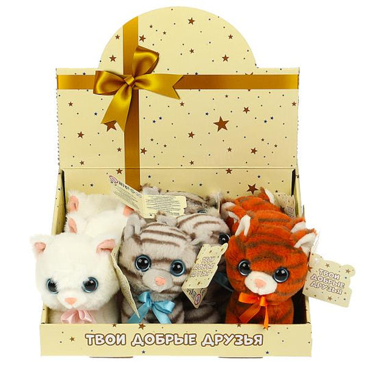 Игрушка мягкая подсветка "кошечки" 3 вида, 12 см, без чипа в дисп МУЛЬТИ-ПУЛЬТИ уп-9шт в кор.12уп