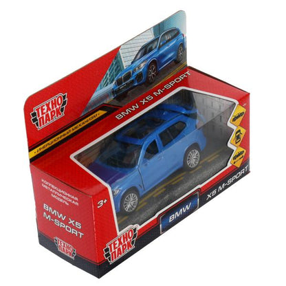 Машина металл BMW X5 M-SPORT 12 см, двери, багаж, инерц, син, кор. Технопарк в кор.2*36шт