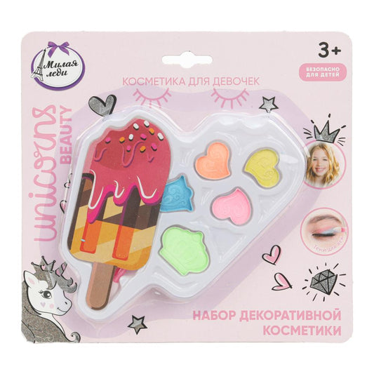 Косметика ДЛЯ ДЕВОЧЕК набор косметики: тени для век, аппликатор МИЛАЯ ЛЕДИ в кор.4*216шт