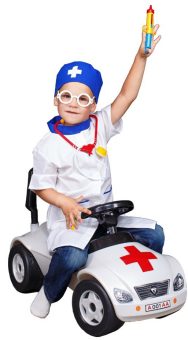 Mega Toys. Набор "Доктор" арт.86837 (6 пр.:халат, колпак, стетоскоп, очки, шприц,грудусник)