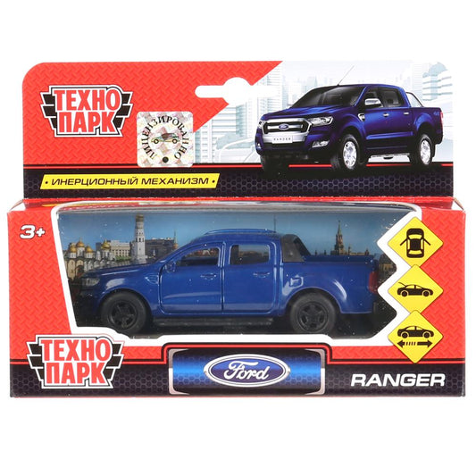 SB-18-09-FR-N(BU) 272085 Машина металл FORD ranger ПИКАП, 12 см, .дв., багаж., инерц., синий, кор.