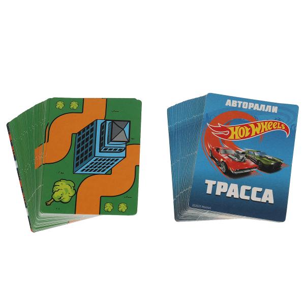 Авторалли HotWheels. Уномания. Коробка с европодвесом. карточки 72шт. 85х62мм. Умные игры в кор.50шт