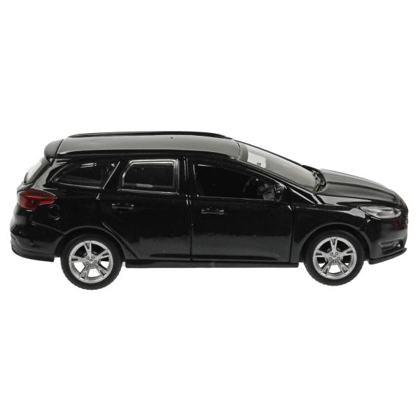 Машина металл FORD FOCUS TURNIER длина 12 см, дверь, сумка, инерц, черный, кор. Технопарк в кор.2*36шт