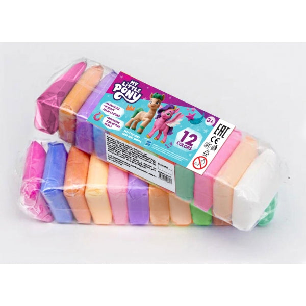 Легкий пластилин 12 цв. 10 гр пастель, пони MultiArt в кор.72наб