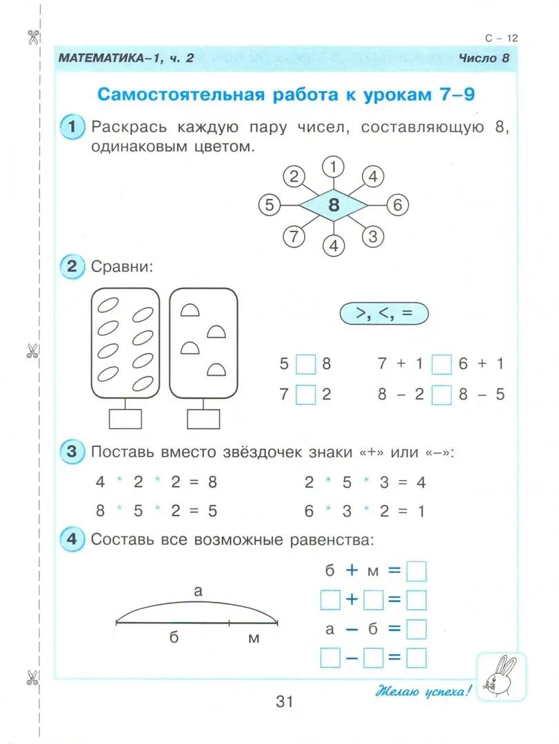 Peterson. Mathématique 1 cl. Robots de contrôle et de contrôle. В 2-х ч. Выпуск 1. Вариант 1. (Бином). (ФГОС).