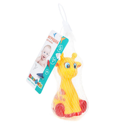 Игрушка пластизоль для ванны жираф, в сетке КАПИТОШКА в кор.2*144шт