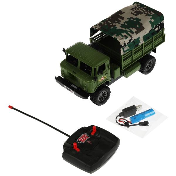 2004F022-R Машина р/у ГАЗ 66 АРМИЯ РОССИИ, 25 см, свет, зел, кор. Технопарк в кор.2*18шт