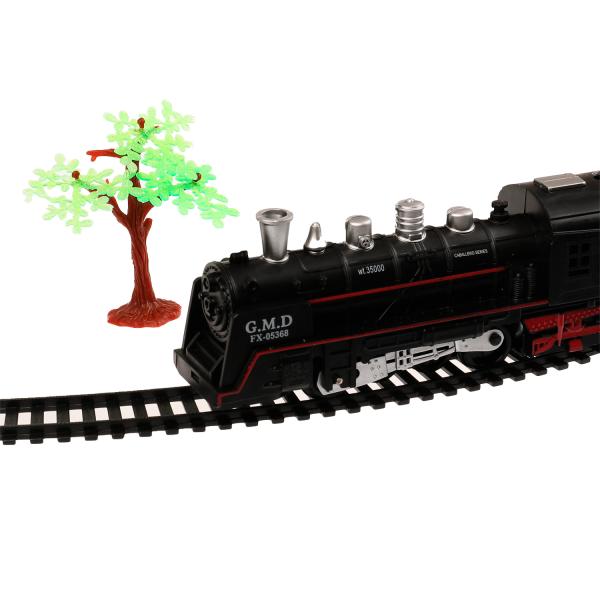 Железная дорога свет-звук, длина пути 282, кор.47,5*31,5*4см ИГРАЕМ ВМЕСТЕ в кор.2*18шт