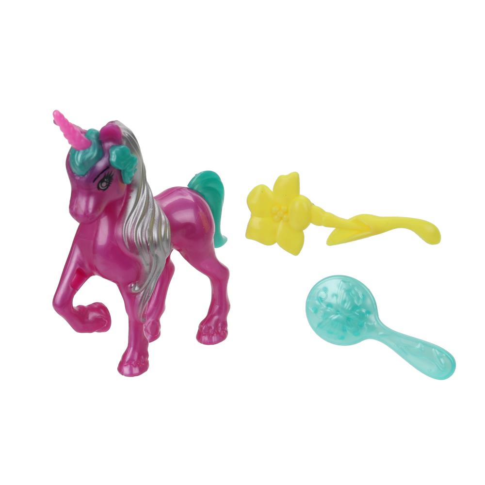 Единорог 10см, пластиковый, аксессуары 2шт Тутти в кор.2*180шт