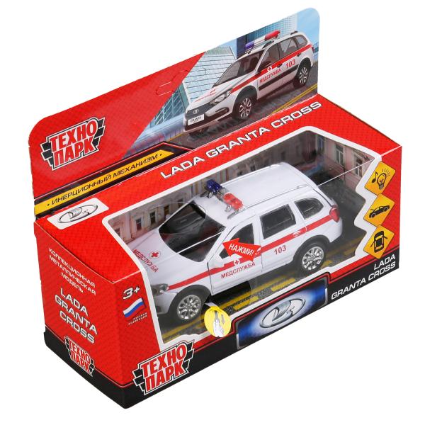 Machine en métal noir-zvuk "lada granta cross 2019 scoraja"12 cm, iner., bel dans le cor du parc technologique dans le cor2*36шт