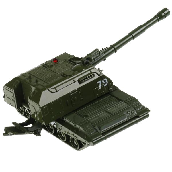 MSTA-12-GN328809 Модель металл МСТА-ГАУБИЦА 12 см, вращается башня, инерция, зелен, кор. Технопарк в