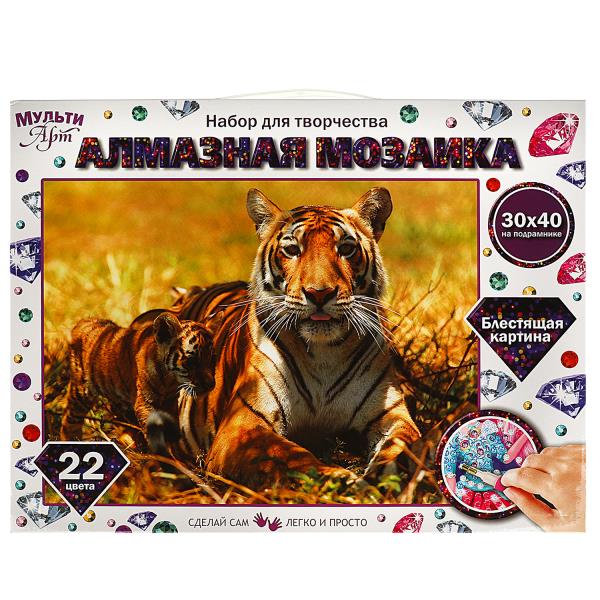 Mosaïque en bois 30*40 cm avec une surface totale pour le tigre du MUУЛЬТИ АРТ en cor.24