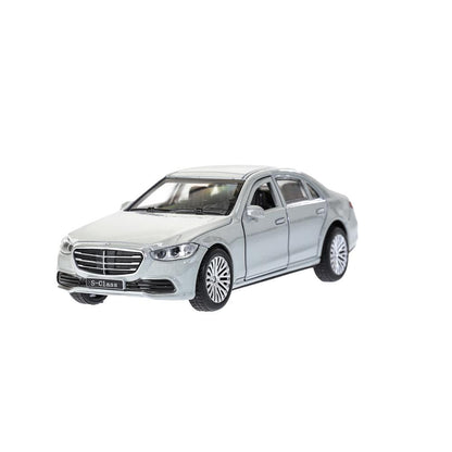 Машина металл MERCEDES-BENZ s-class v223 12см,дв,багаж,инер,серебристый,кор. Технопарк в кор.2*36шт