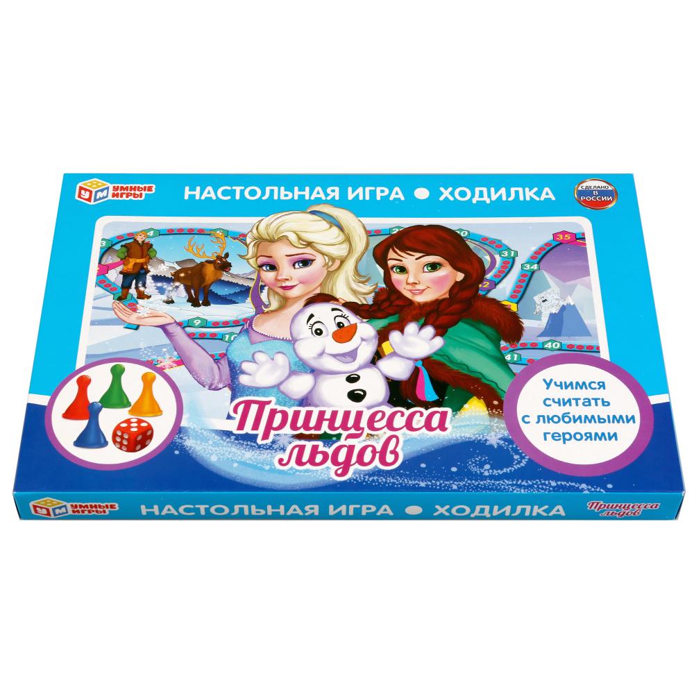 НАСТОЛЬНАЯ ИГРА-ХОДИЛКА "УМНЫЕ ИГРЫ" ПРИНЦЕССА ЛЬДОВ В КОР. dans le cor.20шт