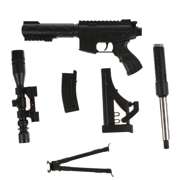 Автомат (п) с laser. прицелом, съемный магазин и приклад 2019 в пак. dans le cor.4*12шт