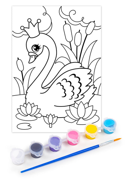 Набор для творчества. Раскраска с блестками "Лебедь"