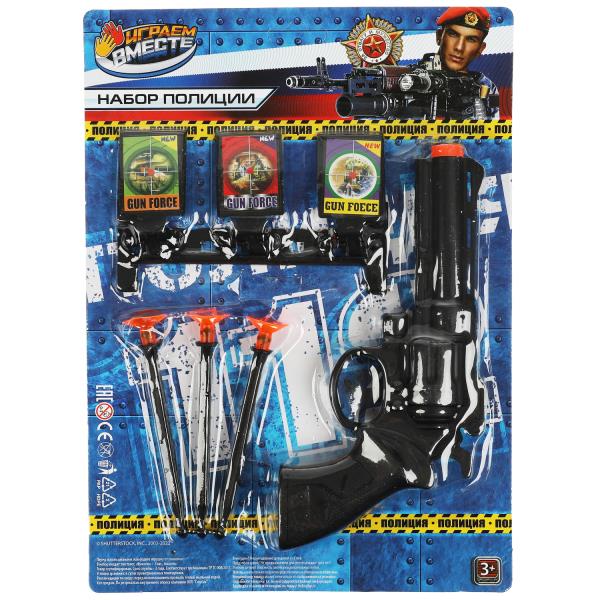 Набор оружия ПОЛИЦИЯ револьвер с присосками, блист.21*29*3см ИГРАЕМ ВМЕСТЕ в кор.2*120шт