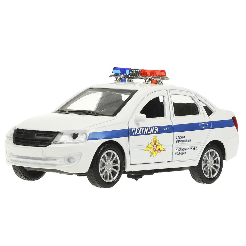 Машина металл свет-звук LADA granta ПОЛИЦИЯ 11,5 см, дв, багаж, инерц, кор. Технопарк в кор.2*36шт