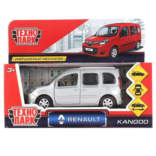 ТМ Технопарк. Машина металл "RENAULT KANGOO" 12см, открыв. двери, инерц., СЕРЕБР. в кор в кор.2*36шт