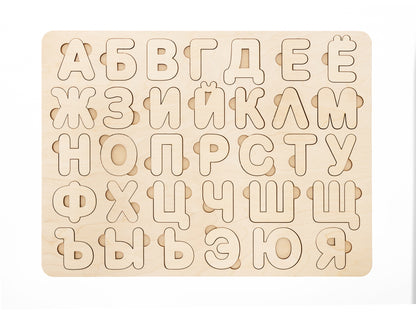 ИГРА РАЗВИВАЮЩАЯ ДЕРЕВЯННАЯ "АЛФАВИТ" в кор.15шт