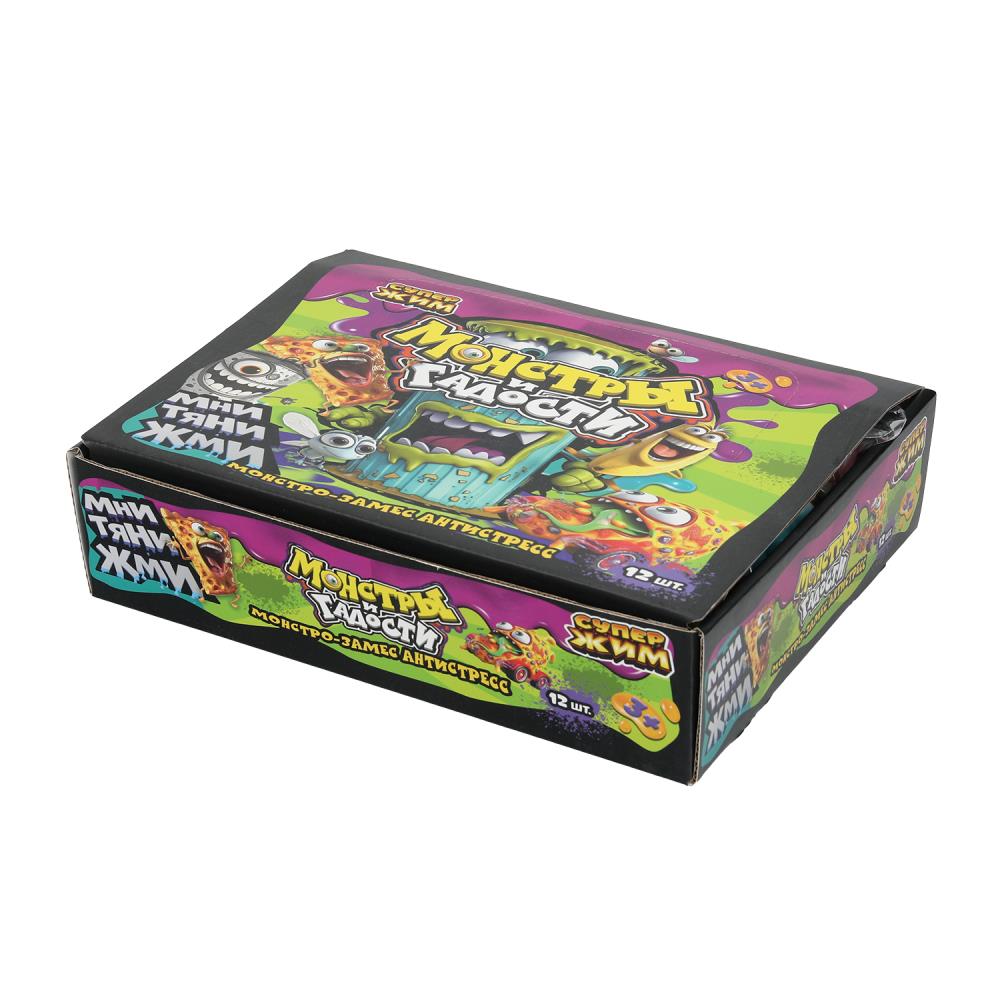 Игрушка-антистресс супер-мялка монстры,свет Супер Жим уп-12шт в кор.12уп