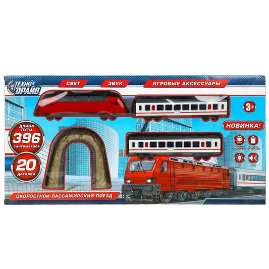 Железная дорогазвук свет-, длина пути 396, кор.60*29,5*6см ТЕХНОДРАЙВ в кор.3*12шт