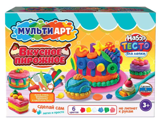 Набор для лепки вкусное пирожное, 24 см MultiArt в кор.8шт