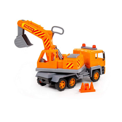 Полесье. "Алмаз" автомобиль-экскаватор №2 инерционный (в сеточке) арт.87911 /6